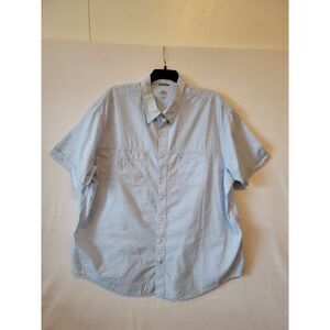 Izod Saltwater‎ Shirt Relaxed  Classic Mens 3XL Button Up Blue S/S Costal Casual